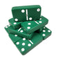 Marion Domino Double Six 6 Green Tiles Jumbo Tournament Professional Size With Spinners In Black Elegant Velvet Bag