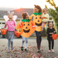 Clooouds 3Pcs Pumpkin Costume For Kids Children Halloween Pumpkin Cosplay Party Clothes With A Hat,A Bag