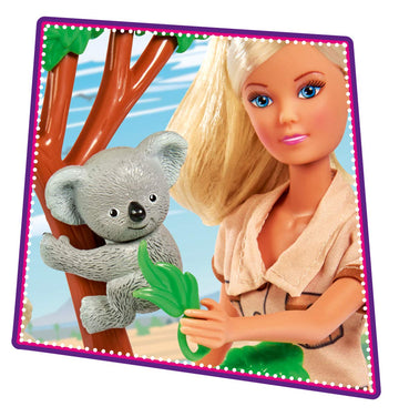 Steffi Love Simba Koala. Doll Takes Care Of The Koala Family With Climbing Tree, Food And Water Bottle