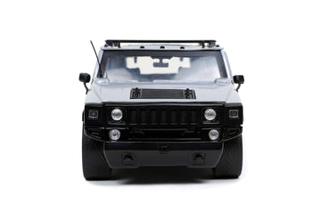 Jada Toys 1:24 Die-cast Hummer H2 Car Model 32310 - Grey, Rubber Material, Perfect for Kids and Adults