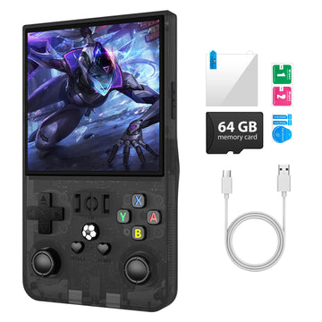 R36Max Handheld Game Console, Portable Mini Retro Handheld Game Console, 4.0 Inch Ips Video Gaming Console With 64Gb Tf Card Ove