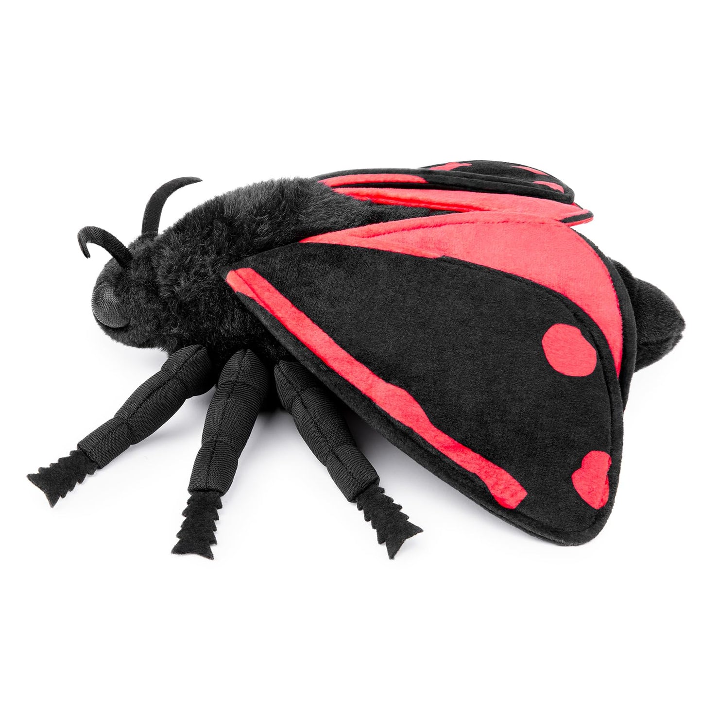 Zhongxin Made Large Cinnabar Moth Plush Toy - Lifelike Cinnabar Moth Stuffed Animals 16In, Realistic Soft Big Wings Moth Toys, Unique Plush Collection For Kids