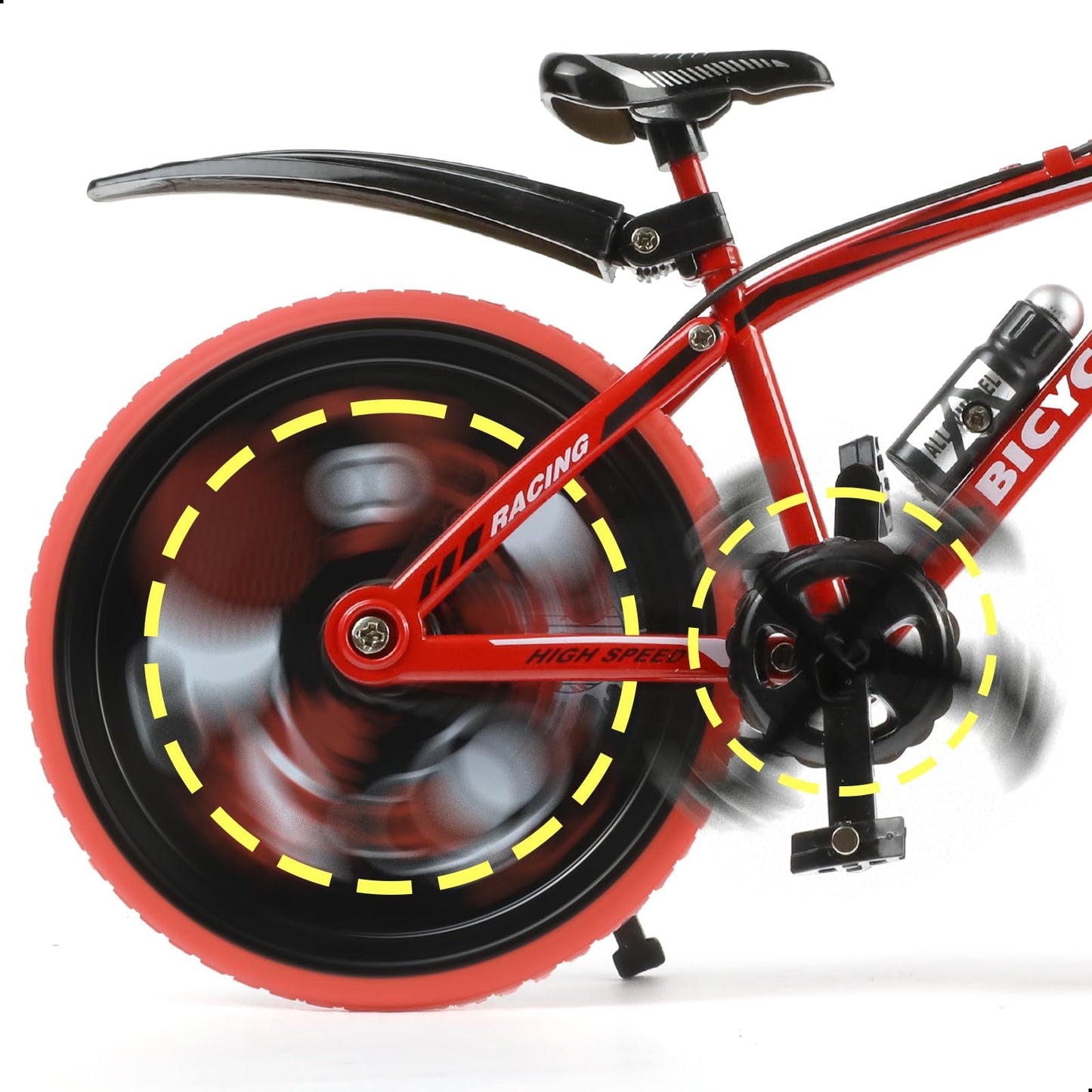 Risopen 1:8 Scale Die-Cast Alloy Mini Road Bike Bicycle Model Toy Finger BMX Toy Desktop Decoration Crafts for Cycling Lovers(Red)