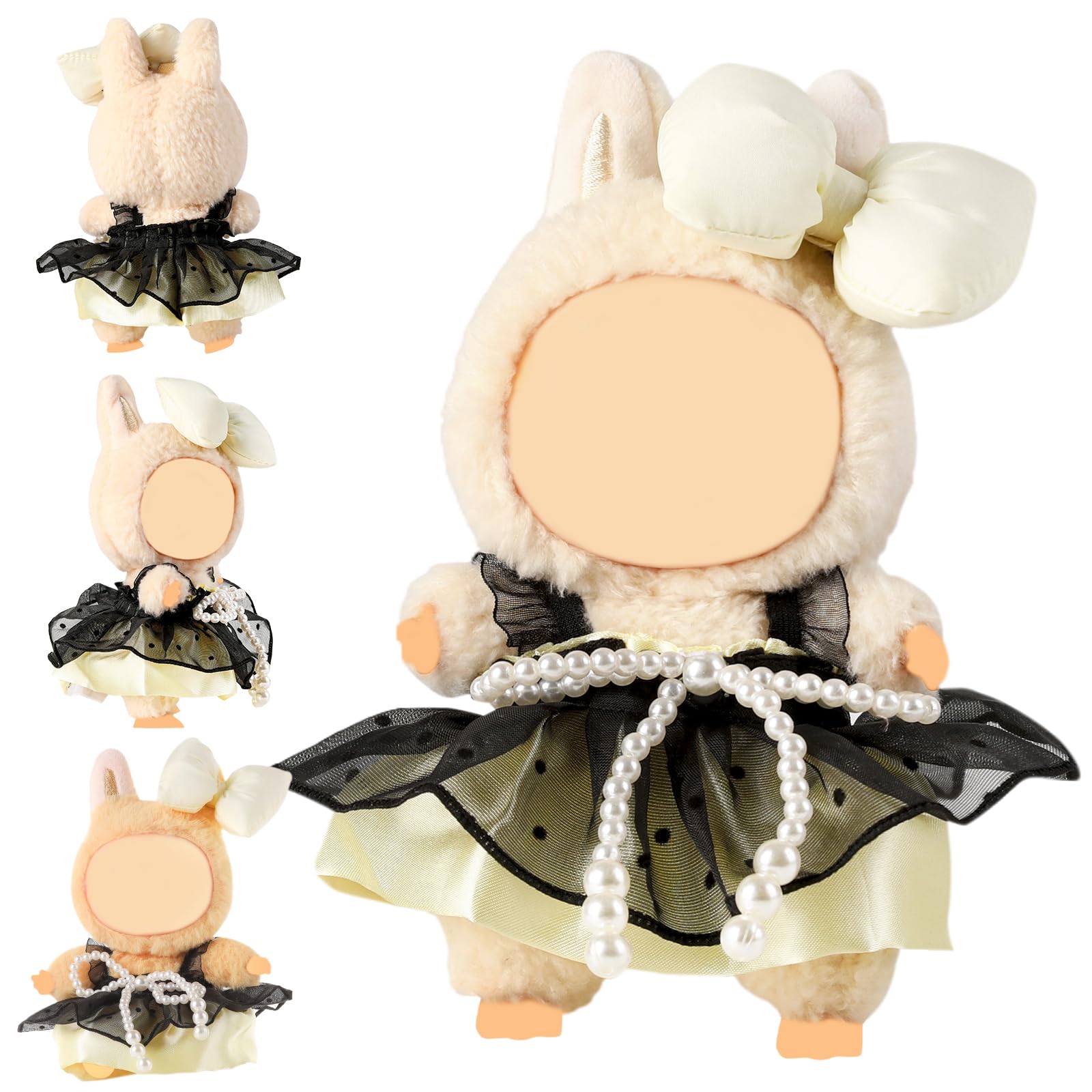 Clothes for 15-17cm Doll  Skirt Set for Dolls  1 Piece Skirt Outfit enhanced Fashion Cute Dress for 15-17cm Dolls Accessories (NO Doll) (White Bow)