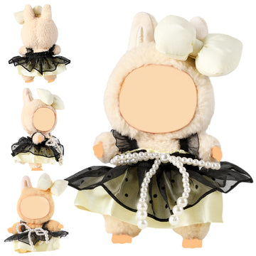 Clothes for 15-17cm Doll  Skirt Set for Dolls  1 Piece Skirt Outfit enhanced Fashion Cute Dress for 15-17cm Dolls Accessories (NO Doll) (White Bow)