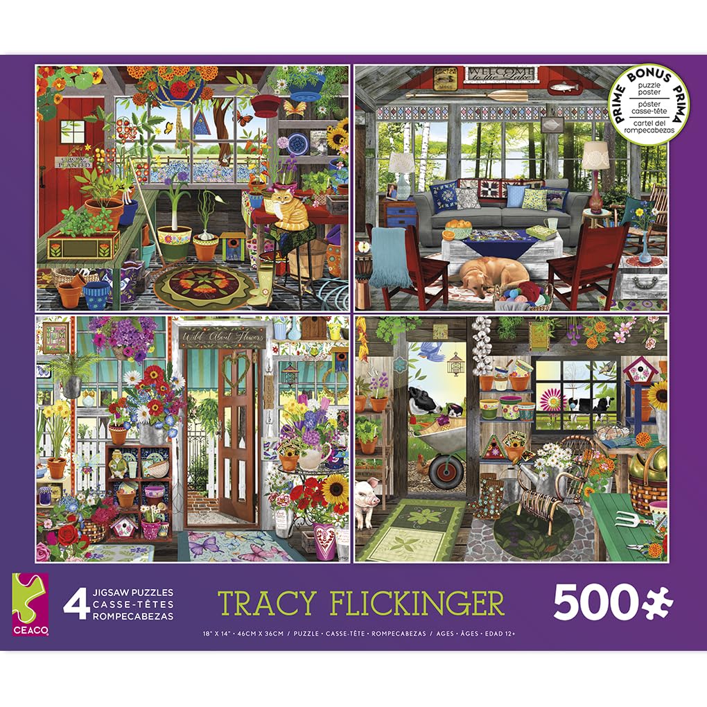 Ceaco - 4 In 1 Multipack - Tracy Flickinger - (4) 500 Piece Jigsaw Puzzle