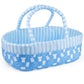 Babeside Reborn Baby Doll Bassinet For 17-22 Inch Dolls, Cute Bear Patterns Baby Doll Accessories Soft Foldable Babydoll Crib Be