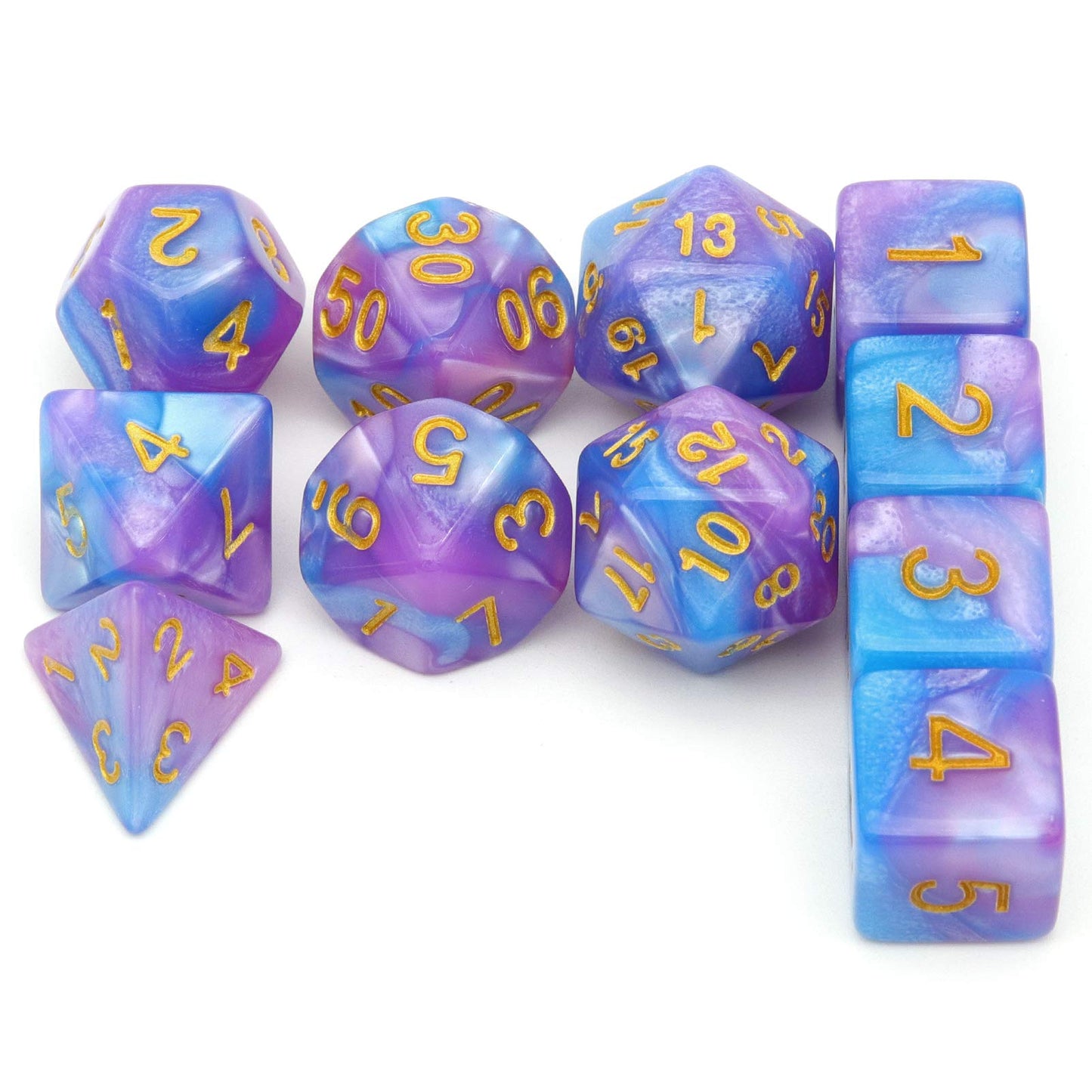 Haxtec 11PCS DND Dice Set Extra D6 D20 Polyhedral D&D Dice Compatible with Dungeons and Dragons Roleplaying Dice Games -Light Bl