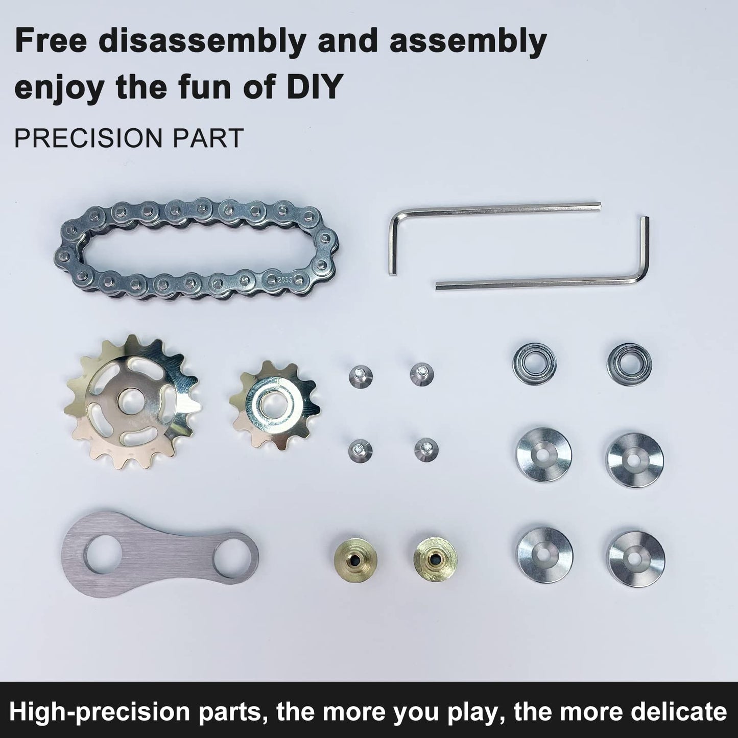 Bike Chain Gear Fidget Spinner, Metal Sprocket Chain Fidget Toy, Stress Anxiety Relief Fidget Toy Finger Spinning Toy For Kids S