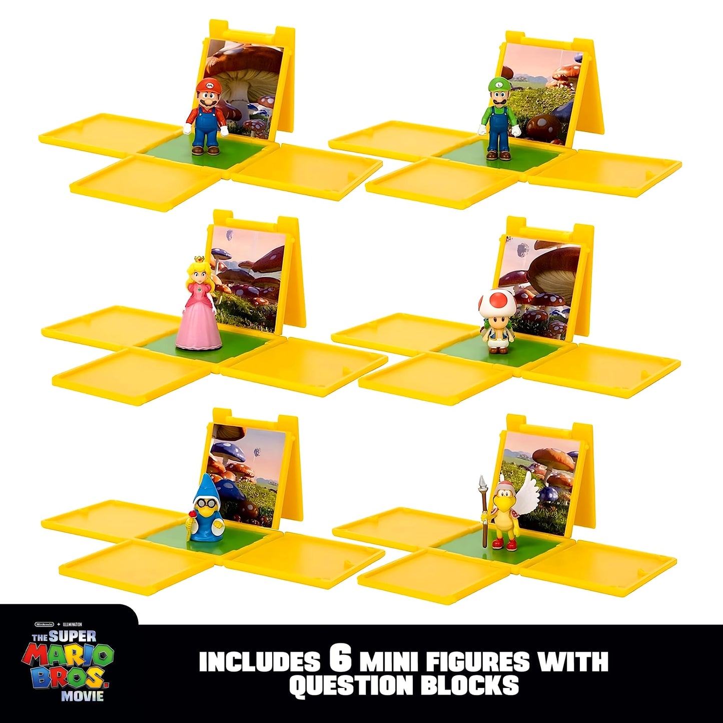 THE SUPER MARIO BROS. MOVIE 1.25” Mini Figure 6-Pack - Includes Mario, Luigi, Peach, Toad, Kamek & Koopa Paratroopa, Plastic