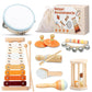Musical Instruments Set for Toddlers 1-3  Montessori Wooden Toys for Kids Girls Boys-Xylophone Tambourine Maracas  Baby 18+Months Birthday Percussion Music Gift Preschool Educational with Storage Bag