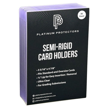Platinum Protectors Semi-Rigid Card Holders for Graded Card Submissions for Standard Trading Cards (50 Pack)