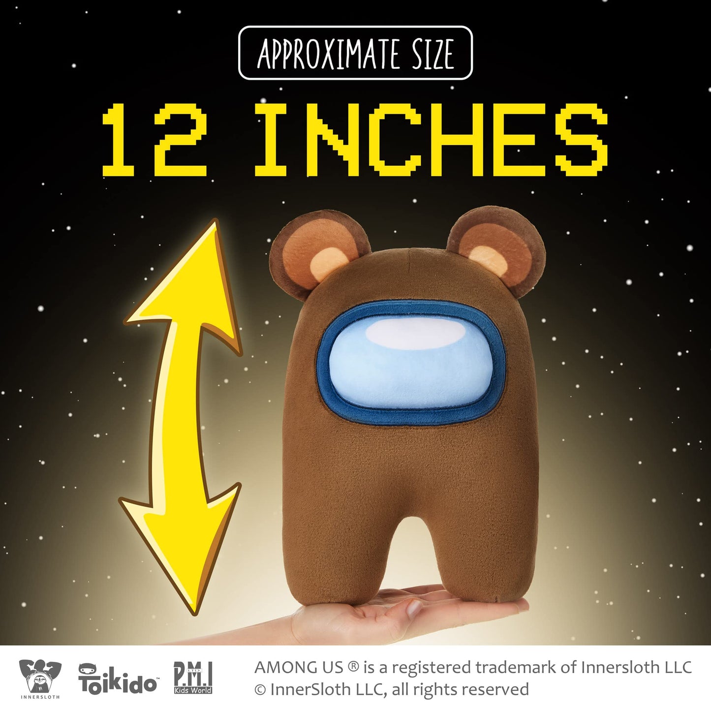 P.M.I. Among Us Unbearable Bear Plush Doll 1-Foot | Huggable Brown Collectible | Playable Kids' Toy | 12 Inches
