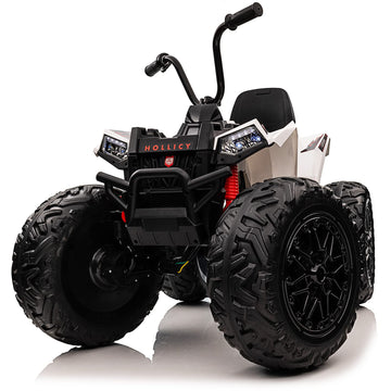 24V Kids Atv, Two Seater Ride On Car 4Wd Quad Electric Vehicle, 4X100W Powerful Engine, With 7Ahx2 Large Battery, Accelerator Ha