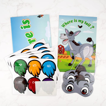 Neburora Pin The Tail On The Donkey, Party Game With 30 Pcs Tails For Kids Birthday Party Carnival Circus Christmas Party Suppli