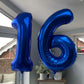 40 Inch Navy Blue 16 Number Balloons Giant Jumbo Huge 16 Or 61 Foil Mylar Helium Number Digital Balloons Dark Blue Birthday Myla