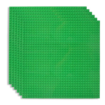 Lekebaby Classic Baseplates Building Base For Building Bricks 100% Compatible With Major Brands-Baseplate 10' X 10', Pack Of 6, Green