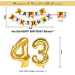 Naninuneno 43Th Gold Birthday Decorations, Gold Black Silver Happy Birthday Balloons Supplies For Boy Men Girl Women, 43 Birthda