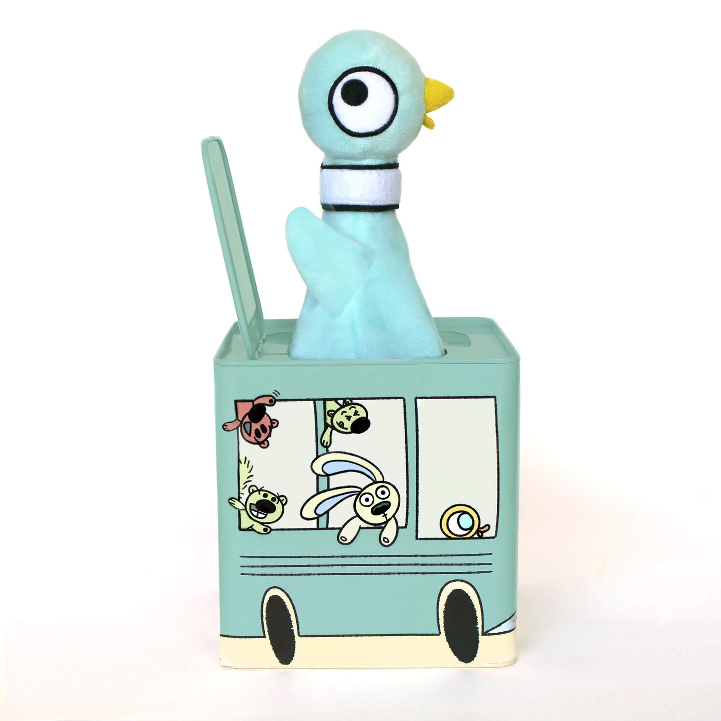 YOTTOY Mo Willems Collection | Jack-in-The-Bus Musical Box w/Pigeon Plush Toy - 5.5   x 5.5   x 5.5