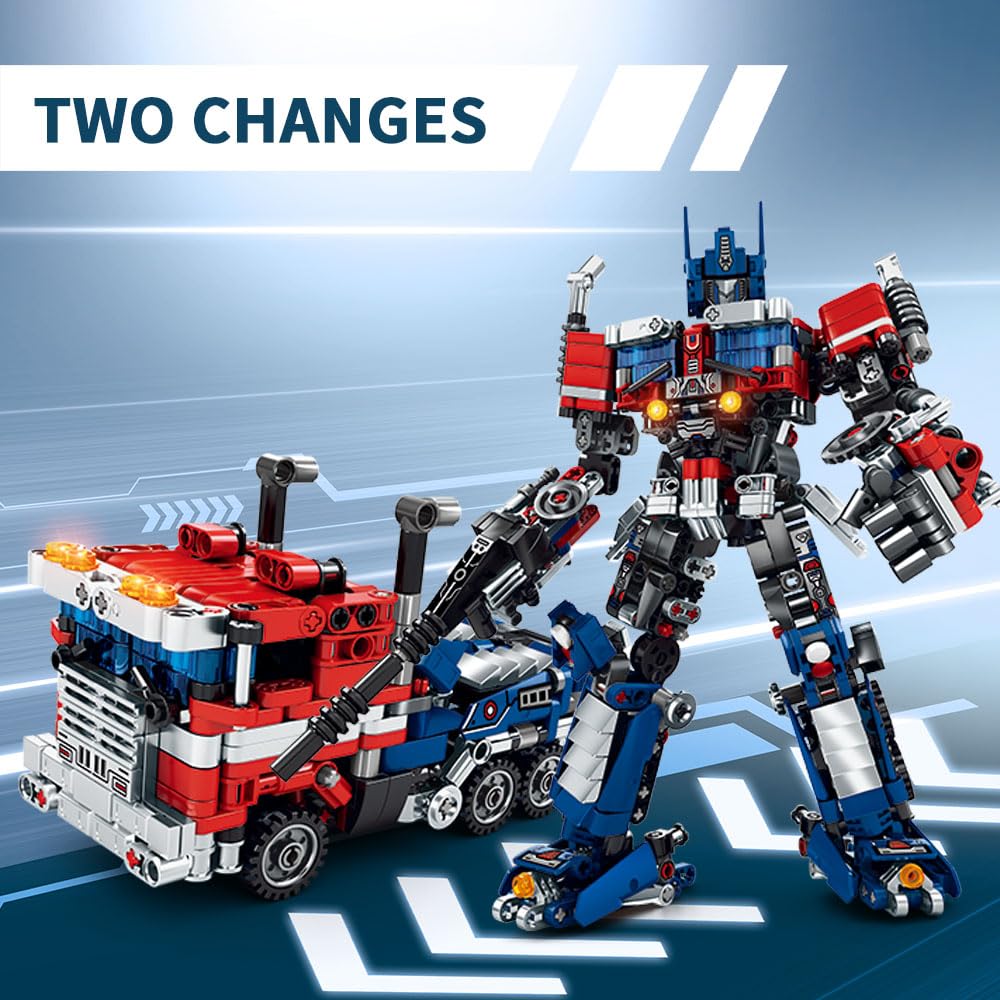 Mesiondy Transform Robot Building Toy Set, Construction Educational Stem Toys,Transforming Robot Building Kit, Blocks Toys For A