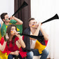 Outus Collapsible Stadium Horns - 24 Inch Plastic Vuvuzela Noisemakers, 4 Pack, Black - Perfect for Sporting Events & Parties