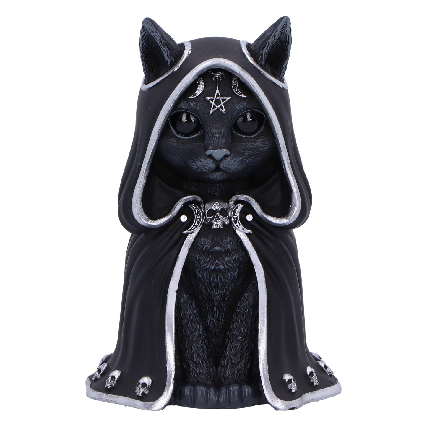 Nemesis Now Cult Cuties Zefur Figurine 10cm, Resin, Black, Cult Cuties Collectible Zefur Figure, Scarily Adorable Cat in Cloak, 