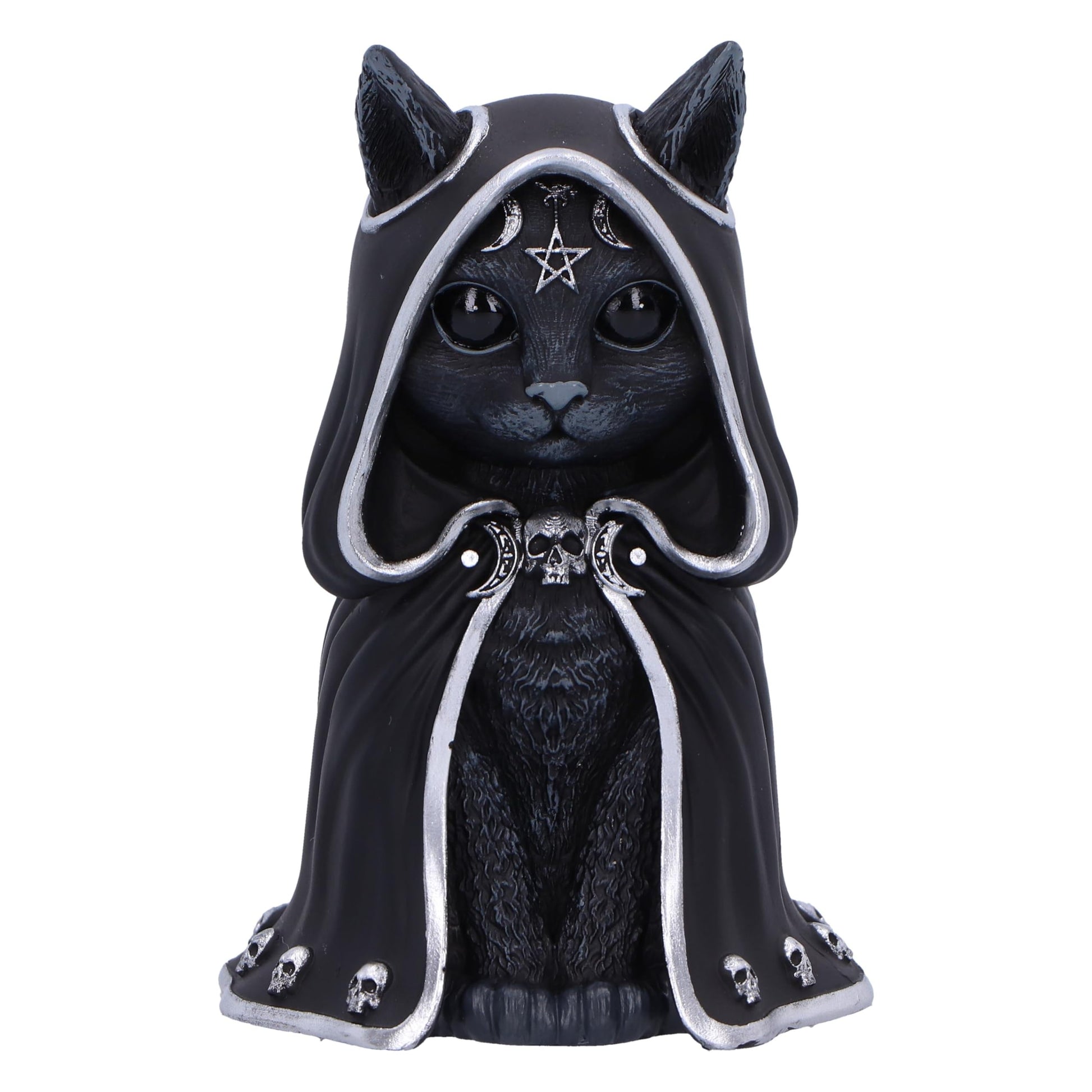 Nemesis Now Cult Cuties Zefur Figurine 10cm, Resin, Black, Cult Cuties Collectible Zefur Figure, Scarily Adorable Cat in Cloak, 