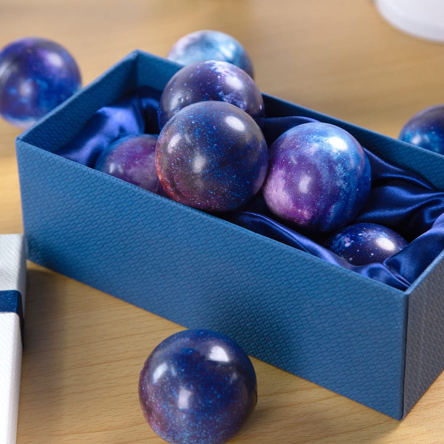 Lovestown Galaxy Stress Balls Bulk, 50Pcs Foam Stress Balls 2 Inch Squeeze Balls For Stress Relief Outer Space Astronaut Party Class Reward
