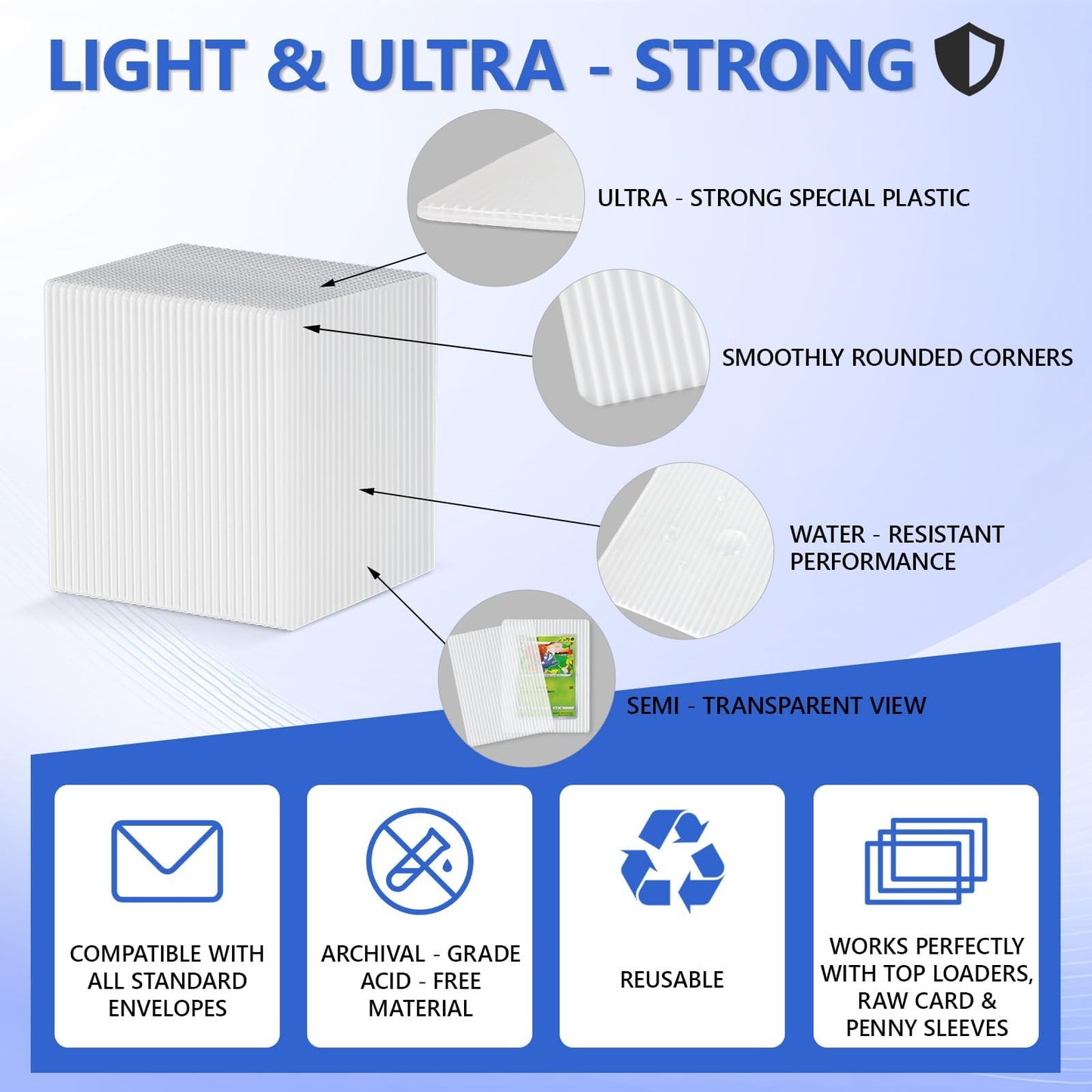DEDC 45 Packs Trading Card Shipping Supplies  15 Top Loaders for Cards and 30 Shipping Protectors  Card Protector Shipping for Top Loaders  Card Grading Kit with Hard Plastc Card Sleeves