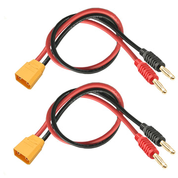 Woodguilin Xt90 Connector Plug,Xt90 Connector Male Plug To 4Mm Banana Plugs Battery Charge Lead Adapter,With 12Awg 30Cm Connecto