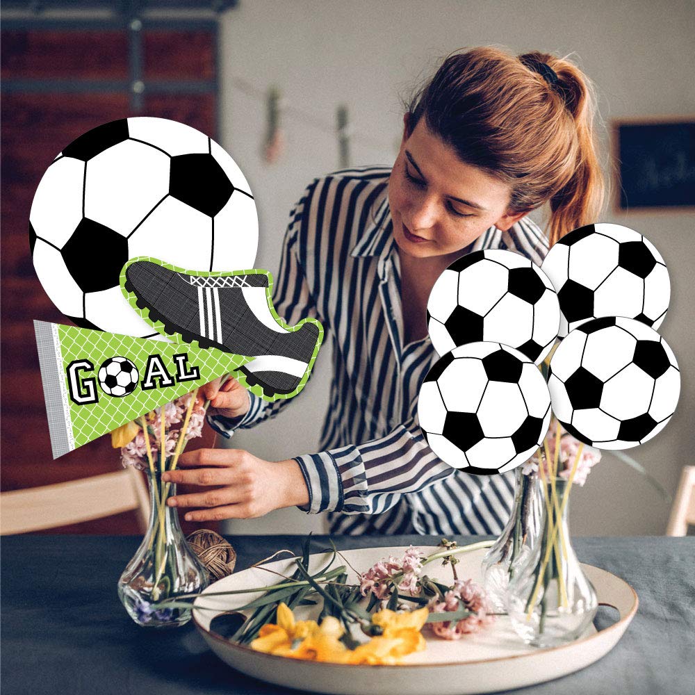 Big Dot Of Happiness Goaaal - Soccer - Baby Shower Or Birthday Party Centerpiece Sticks - Showstopper Table Toppers - 35 Pieces