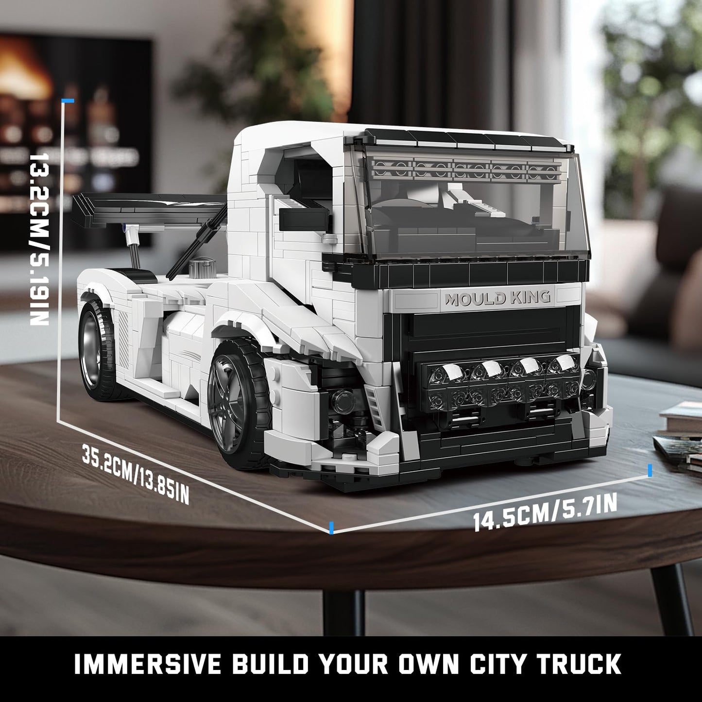 Mould King 10036 Tractor Truck Building Set  MOC City Semi Truck Building Blocks Set to Build  Gift for Age 14+/mature-themed Collections Enthusiasts(1604+ Pieces  Static Version)