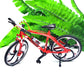 Ailejia Finger Racing Bicycle Mountain Bike Cake Topper Mini Dirt Bike Bicycle Model Cool Boy Toy (Racing Bike Red)