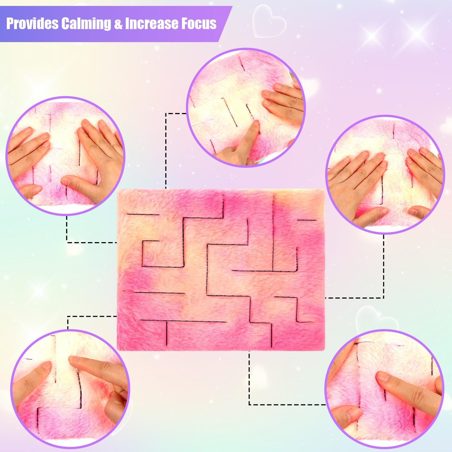 2 Pack Marble Maze Mat Fidget Sensory Tactile Sensory Toys Stress Relief Toys Anxiety Relief Toys Calming Toys For School Classroom Reduce Stress Anxiety Improve Focus (Classic Style,8.7 X 6.3 Inch)