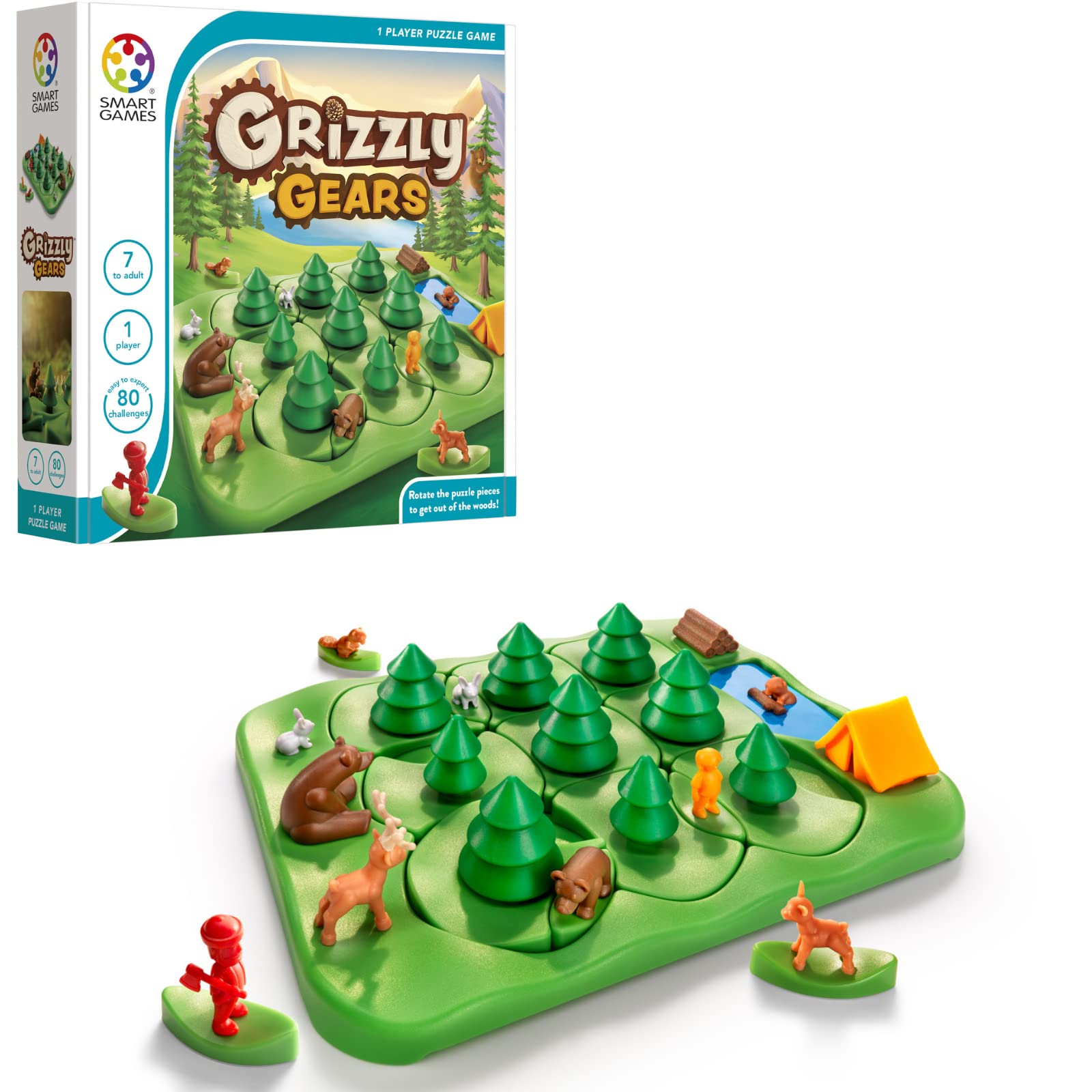 Smartgames Grizzly Gears Game With 80 Challenges For Ages 7 - Adult