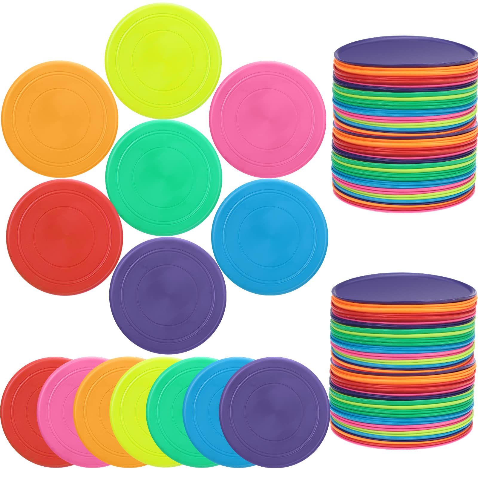 Vinsot 56 Pcs Flying Discs Bulk Flying Discs For Kids Soft Rubber Flyer Disk Outdoor For Children Adults Dogs For Sports Party F