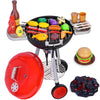 ITEFDTUTNE 35 PCS Cooking Toy Set, Kids Kitchen Toy, BBQ Grill Playset with Pretend Smoke, Outdoor Interactive Cooking Game Gift