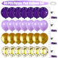 Purple And Gold Balloons, 60 Pcs Dark Purple Gold Balloons Set With Gold Confetti Metallic Gold Balloons, Globos Morados Lavende
