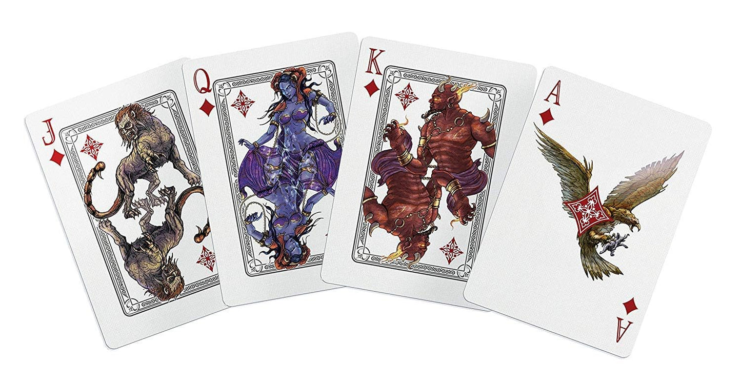 GENT SUPPLY CO. Bicycle Mythical Creatures Playing Cards II - Premium Cardstock Poker Deck, Standard Size, Black/Silver/Gold