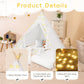 4 Teepee Tent For Kids, Sleepovers Tent For Kids, Inflatable Airbed With Mattresses,Star Lights, Fitted Sheet,Charging Pump, Bir
