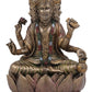 Ebros Supreme Cosmic Soul Hindu Deity Brahma Statue Brahman Four Faced Vedas Trinity Being Figurine Sitting On Lotus Throne Hinduism Deity Indian Mahadeva God