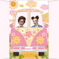 Hippie Bus Photo Prop Groovy Party Decorations Large Fabric Groovy Van Prop Hippie Selfie Frame Backdrop Background Banner Birthday Party Supplies Retro Daisy 60S 70S Party Favors 59 X 39.4 Inch