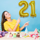 21St Birthday Balloons For Men, Large Laser Gold Foil Number 2 & 1 Balloons, Mylar Globos Dorados Self Inflating Helium 21 Ballo