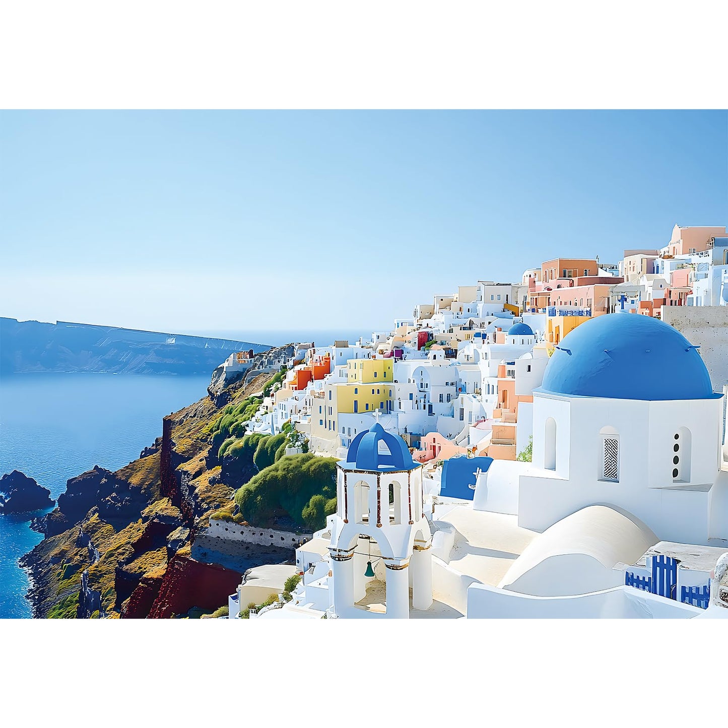 2000 Piece Puzzle for mature-themeds - Challenging Large Jigsaw Puzzle  Scenic Greece Island Landscape Gift  Santorini View Puzzle - enhanced Quality - 39 x 28 Inches