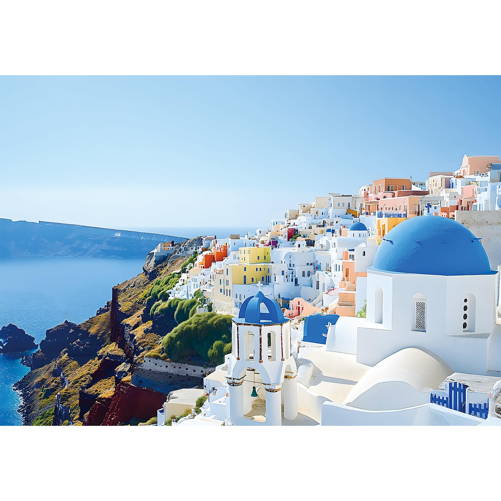 2000 Piece Puzzle for mature-themeds - Challenging Large Jigsaw Puzzle  Scenic Greece Island Landscape Gift  Santorini View Puzzle - enhanced Quality - 39 x 28 Inches