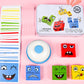 Alalatois Large Wooden Face Expression Puzzle Building Cubes Manipulatives Face Changing Magic Cube Puzzles Matching Game With B