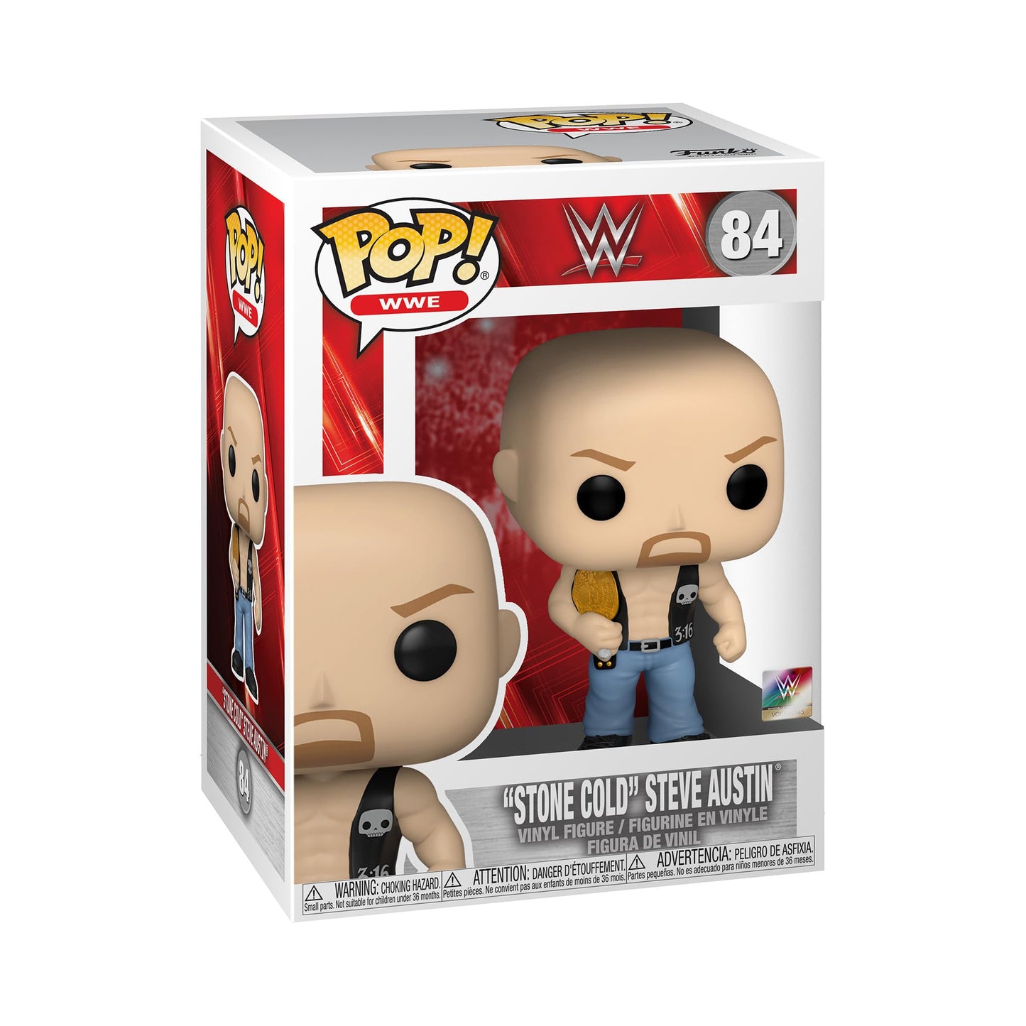 Funko Pop! WWE Stone Cold Steve Austin Vinyl Figure with Belt - Multicolor, Standard Size, Model 49263