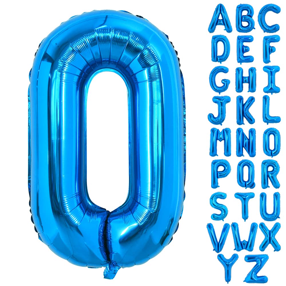Toniful 40 Inch Large Blue Letter O Balloons Giant Alphabet Letter Balloons,Foil Mylar Big Balloons For Birthday Party Anniversa