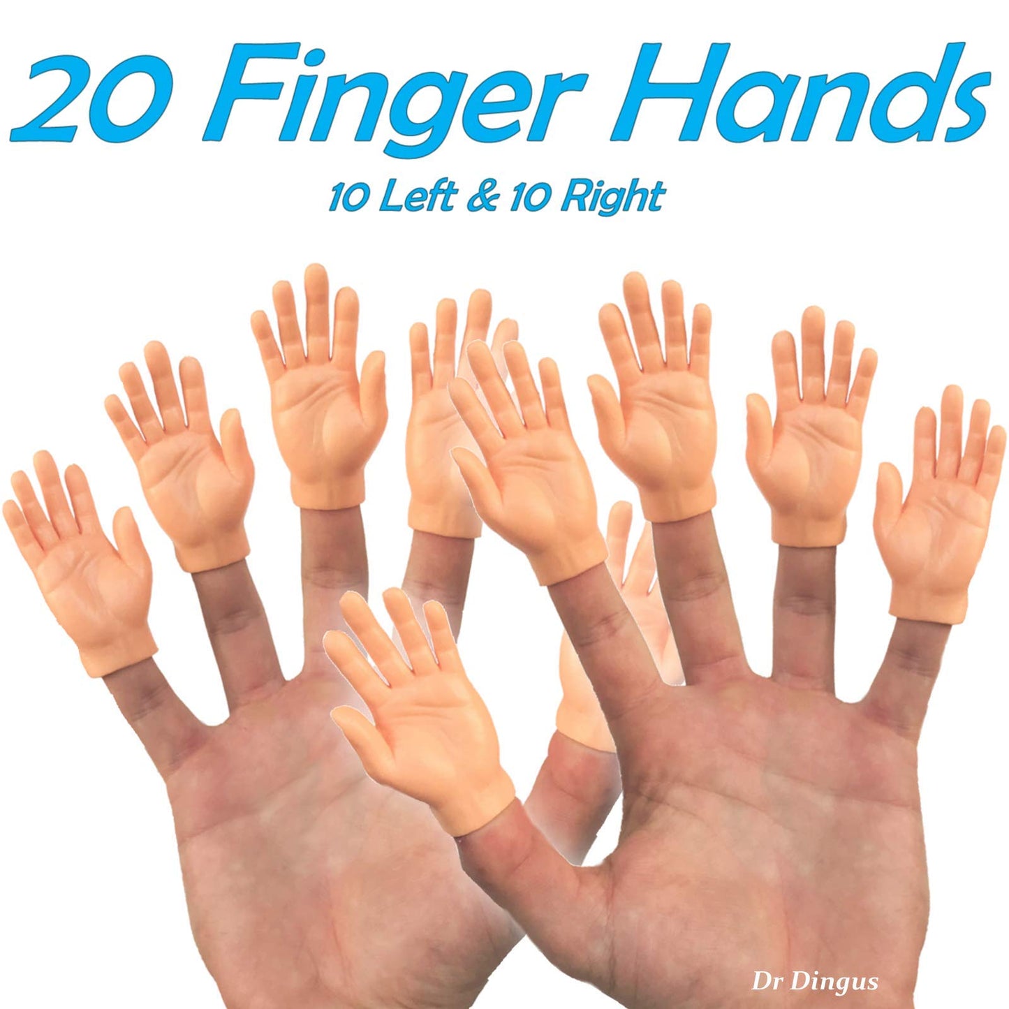 Finger Hands - 20 Pack - enhanced Rubber Little Tiny Finger Hands - Fun and Realistic Design - Ideal for Puppet Show  Gag Present  Fun for All Kids!