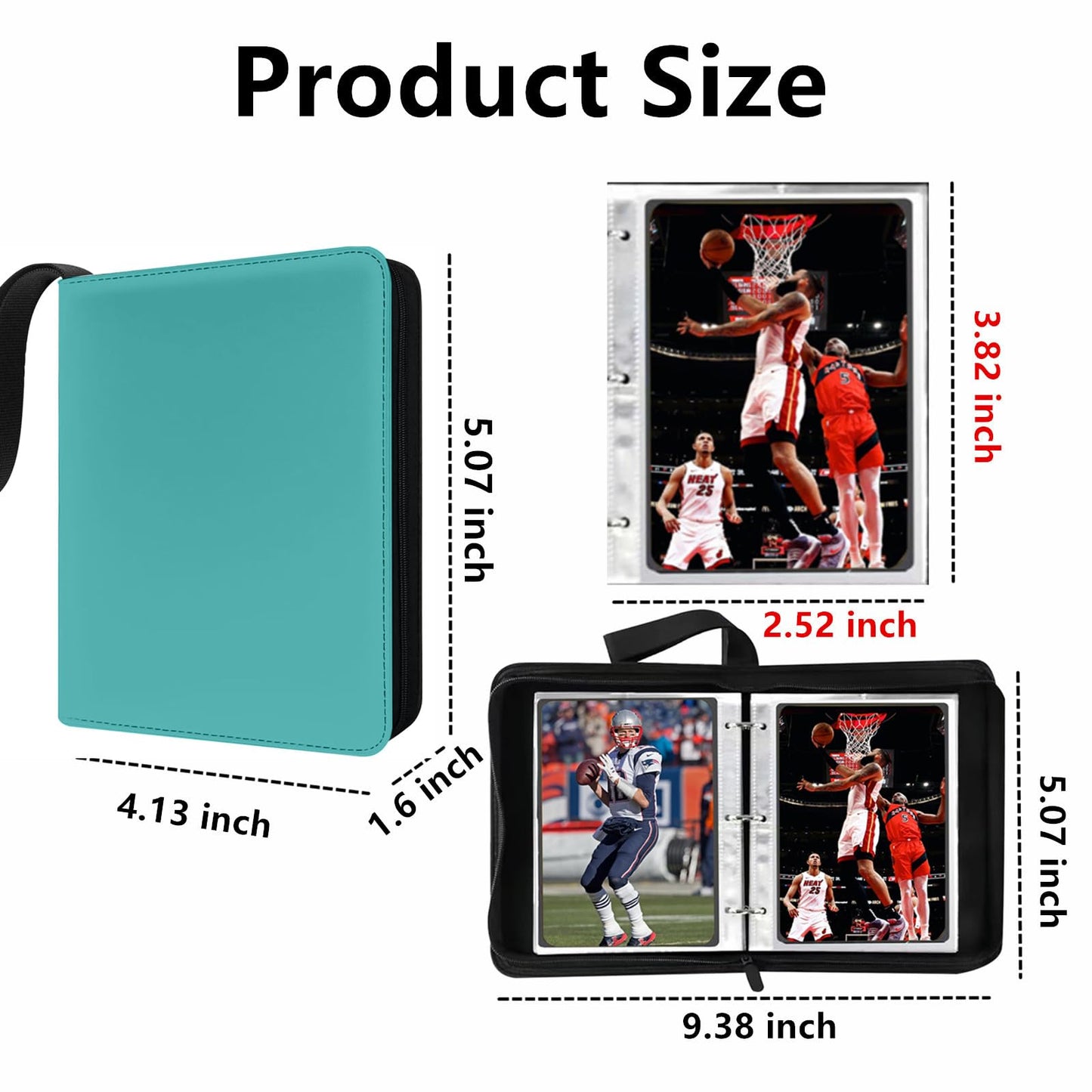 Mini Card Binder  1-Pocket Super Lightweight Zipper Binder Holds 80+ Trading Cards  Small Cards Binder for TCG  MTG  Sports & Game Cards  Portable Gift for Girls & Collectors (Sky blue)